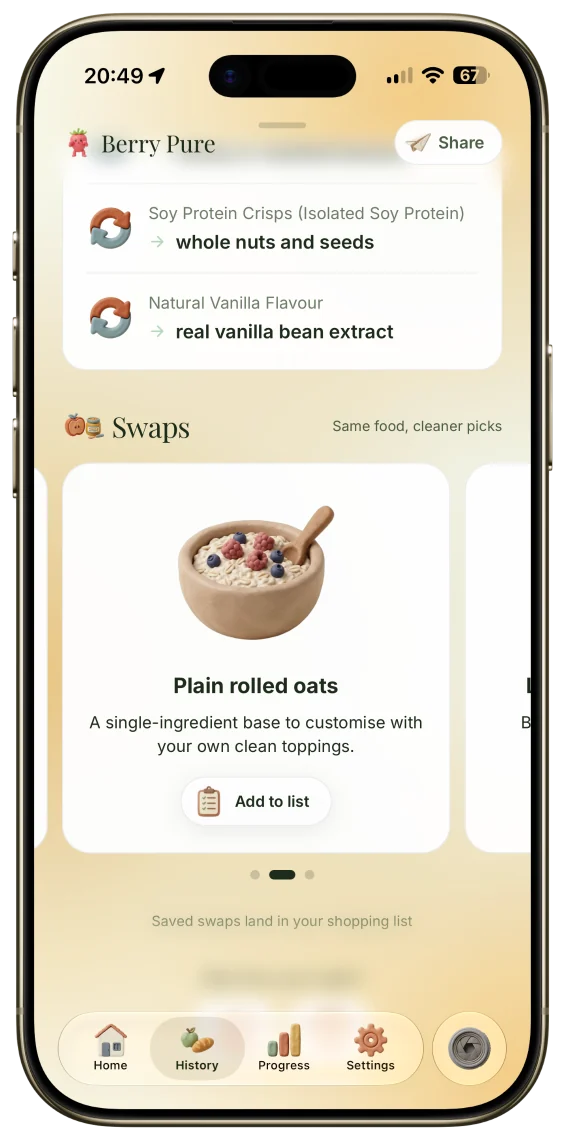 Berry Pure: Find cleaner swaps